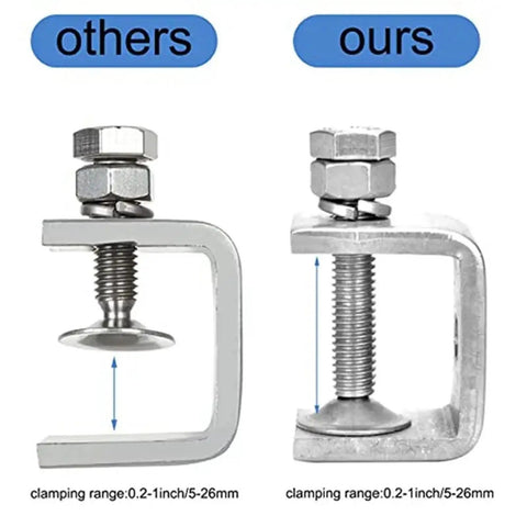 Comparison of 6 Pack 1 Inch Stainless Steel C Clamps For Woodworking And Home DIY Heavy Duty Metal U Clamps Mini Desk Tiger Clamp Set