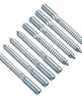 8 Pack M10x100mm Hanger Bolts Double Headed Self Tapping Screws For Furniture Zinc Plated Carbon Steel Rust Resistant DIY Mounting Hardware Set