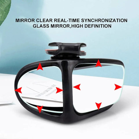 Badass Dual Wing Blind Spot Mirrors For Tesla Cybertruck 2023 showing curved glass lens and ABS housing for clear visibility.