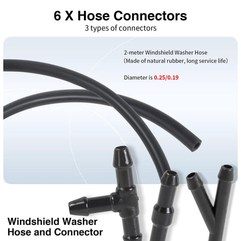 All In One Windshield Washer Nozzles Kit Replacement For 08 17 Dodge Grand Caravan 11 17 Ram 1500 2500 And Chrysler Jeep rubber hose connectors