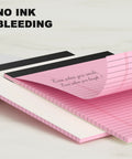 Pink Legal Pad 8.5 X 11 Wide Ruled Writing Pad Set With Perforated Backing 30 Sheets Per Pad 20lb Colored Paper showing pages