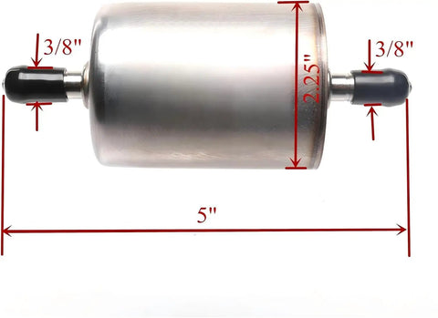 Three Eighths Inch Magnetic Inline Automatic Transmission And Power Steering Filter Replacement, metal housing dimensions shown