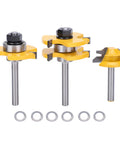 Fabater 45 Degree Stile Router Bit Set With T Shaped Geometry and Three Sharp Teeth for Clean Wood Slotting on MDF, Plywood, and Particle Board
