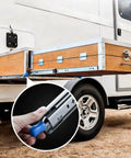 Heavy Duty Drawer Slides 1050mm Pair Full Extension Side Mount Ball Bearing Cabinet Tracks 120kg Load Capacity installed on a camping trailer.