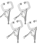 Workhorse 11 Inch Locking C Clamps 4 Pack Heavy Duty Steel With Swivel Jaw Pad One Hand Quick Release Mechanism, showcasing silver clamps.