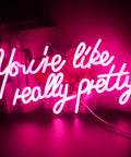Youre Like Really Pretty Pink Neon Sign LED Light For Wall Decor USB Dimmable Switch Ideal For Bedroom Living Room Home Decor Parties Weddings Bars Cafes And Events