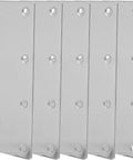 Five Pack Heavy Duty Stainless Steel Straight Brace Brackets for Wood with Multiple Openings for Furniture Cabinets and Shelves