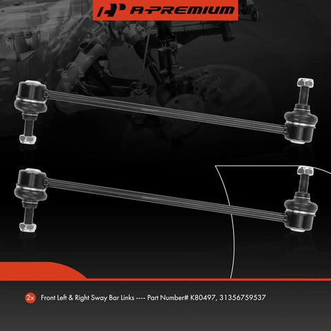 Two Front Sway Bar End Links Stabilizer Links For Mini Cooper 2002 Through 2015 1.6L L4 Models Replacement Pair