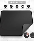 Silicone Coffee Mat 16 By 16 Inch Waterproof Heat Resistant Bar Mat For Espresso Machines Station Accessories No Slip Dish Drying Mat Kitchen Counter Black Home Decor Essentials, showcasing its non-slip and waterproof features.