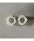 High Pressure Car Wash Parts Kit For K2 And K3 Series Pressure Washers Includes Gear Plate Bearing Ram Angle Plunger And Oil Seal close-up of two white plastic gears