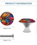 Dope Stainless Steel Cabinet Knobs Featuring A Knockout Multicolor Quilt Design With Hella Smooth Pulling Action And Hefty Durability For Real Deal Kitchen Or Furniture Upgrades, 1.1 in round top, 0.8 in depth.