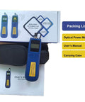 Fiber Optic Power Meter And Light Meter For Tech Pros Minus 70 To Plus 10 dBm 6 Calibrated Wavelengths with carrying case and manual