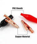 Insulated Copper Gator Clips 24 Pack for Electrical Testing Red and Black Crocodile Clamps 27mm Length with 6mm Jaw