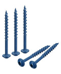 Blue 8x2 pocket hole screws, square drive, self tapping, carbon steel, for woodworking, 200 piece set
