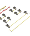 Premium V3 Pcb Mount Screw-In Keyboard Stabilizers With Pre-Clipped Stems And Elastic Support Base showing complete stabilizer kit parts.