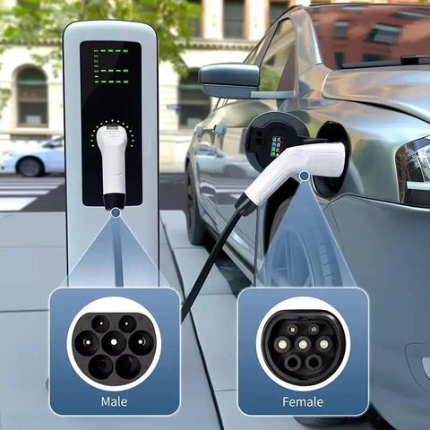 Pro Grade Type 2 EV Charging Cable Mode 3 Male To Female 22KW Three Phase 32A 16 FT Heavy Duty Extension Cord IEC Standard with connectors.
