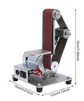 Rock Solid Mini Belt Sander With Seven Adjustable Speeds for Smooth Wood Finishing, 18x15x12cm stainless steel design.