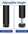 Sturdy Adjustable Furniture Levelers And Threaded Legs With Screw On Chair Glides 4 Piece Black Kit showing adjustable height features.
