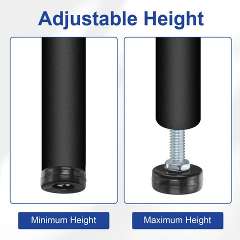 Sturdy Adjustable Furniture Levelers And Threaded Legs With Screw On Chair Glides 4 Piece Black Kit showing adjustable height features.