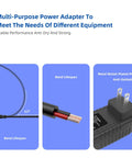 Knock Out Projects Quick With This Straight Up Reliable AC DC Power Adapter Compatible With The Dremel 2050 Stylo Rotary Craft Tool Featuring Built In Overload Shield For No Sweat Operation, showing cable design and plug details.