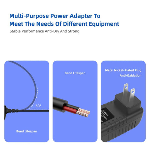 Knock Out Projects Quick With This Straight Up Reliable AC DC Power Adapter Compatible With The Dremel 2050 Stylo Rotary Craft Tool Featuring Built In Overload Shield For No Sweat Operation, showing cable design and plug details.