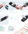 100Pcs Double Wire Plug In Connectors With Locking Buckle No Fuss Quick Clip Fasteners for Strip Lights DIY Crafting