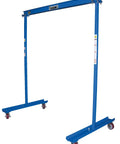 Heavy Duty Portable Gantry Crane With 1000 Lb Capacity And Adjustable Steel Frame For Garage Workshops and Auto Shops, blue mobile lifting rig.