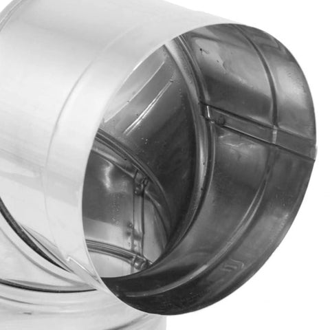 8 Inch Diameter Stainless Steel Single Wall Wood Burning Stove Elbow Connector 90 Degree Vent Pipe For Smoke And Exhaust Easy Install Durable Silver Finish For Safe Home Heating