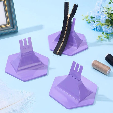 Zipper Jig Tool Kit For Repair And Replacement With Six Size Zipper Sliders And Two Jig Tools, Purple Plastic Pull Tabs