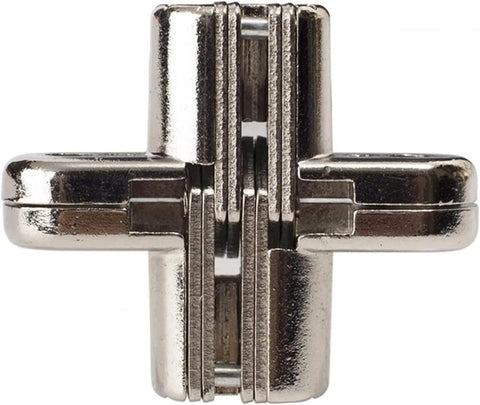 Front view of Invisible 180 Degree Alloy Hinge for Doors and Cabinets Concealed Folding Door Cross Hinge