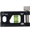 Pro Grade Magnetic Pipe Level Tool For Electrical Conduit Routing Black Die Cast Aluminum with level indicator and secure clamp