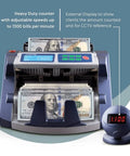 Commercial Grade Money Counter With Ultraviolet And Magnetic Counterfeit Detection, 200 Bill Hopper, Handles Up To 1300 Bills Per Minute