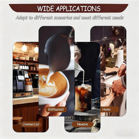 Image showcasing wide applications of the 58 Millimeter Electric Coffee Tamper Delivers Calibrated Pressure Control And Non Stick Surface For No Sweat Operation And Smooth Pulls Every Time You Fire Up The Machine in commercial, enthusiast, and home setups.