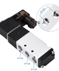 DIY Friendly 5 Way 2 Position Pneumatic Solenoid Valve With DC 24V Actuation, PT One Eighth Inch Thread, close-up of connector