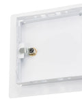Top Shelf 6X6 Inch White Metal Lockable Wall Access Panel showing smooth swing door, metal key slot for easy access.