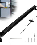 2-in-1 RV Screen Door Closer With Integrated Handle And Adjustable Tension Bar For Camper, Trailer Or Motorhome, shown with installation tools