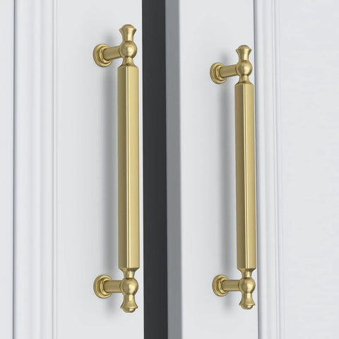 Close-up of 30 Pack 3 Inch Gold Cabinet Pulls Brushed Gold Drawer Handles Zinc Alloy Cabinet Hardware for Kitchen Bath Bedroom Cupboards