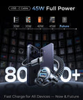 90W USB C Car Charger With 45W Coiled Cable For IPhone 17 16 15 Pro Max And IPhone 17E 16 15 Pro Max Plus Air Galaxy S26 Ultra And Android