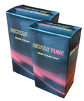 Boxes of 20 Inch Bicycle Inner Tube Pack of 2 Compatible With 20 X 2.10 to 2.40 Tires, shown in blue packaging.