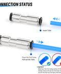 Pneumatic 1/4 in nickel-plated copper quick-plug check valve with blue air tube (5-pack)