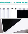 White Blackout Curtains 90 Inches Long Two Panels 46 Inches Wide Each Full Light Blocking Thermal Insulated Drapes with grommets.
