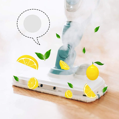 32 Pack Fragrance Discs for Steam Mop Replacement Scent Discs Scented Pads Compatible with PowerFresh and Symphony Series Models 1940 1806 and 1132 Easy To Use Keeps Floors Fresh As You Mop shown in use with lemon scent steam mop