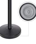 Base detail of Premium Pro-Grade Crowd Control Stanchions With 6.5 Ft Retractable Belt, Easy Assembly, Sturdy Black 2-Pack.