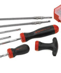 40 Piece Ratcheting Screwdriver Set With Interchangeable Shafts And Handles, 8 Degree Swing, Ergonomic Grips Shown in Set