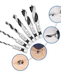 Heavy Duty Brad Point Stubby Drill Bit Set For Woodworking With 6 Pack Hss 4241 Steel Quick Change Hex Shank Boring Tools showing various sizes.
