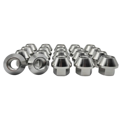 Titanium Lug Nuts 20 Piece Open End Set M12x1.5x20mm Burnt Blue Ultra Lightweight Wheel Fasteners, Aerospace Grade 6AL4V Titanium, Conical Seat