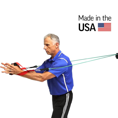 Stellar Resistance Band Wall Anchor Kit For Home Gym And Physical Therapy Badass Steel Loop Hook in use during stretching.