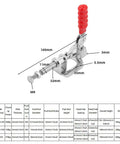 Heavy Duty Galvanized Iron Push Pull Toggle Clamp With Quick Fixed Holding Latch dimensions and specifications chart