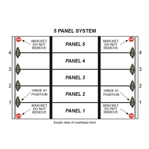 Diagram of Energy Saving Garage Door Hinge For 12 Foot Wide And Over 5 Panel Doors With Self Adjusting Seal System interior view.