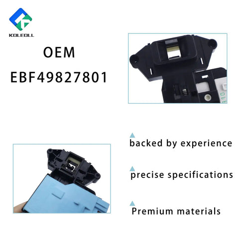 Washer Door Lock Switch Assembly Replacement PN EBF49827801 For Kenmore LG Fix Leaks Cycle Instability Door Will Not Start And Door Will Not Latch No Hassle Install black OEM part